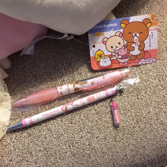 NWT Cute Bundle Rilakuma Plush Pens Lace Scrunchie - Picture 2 of 5